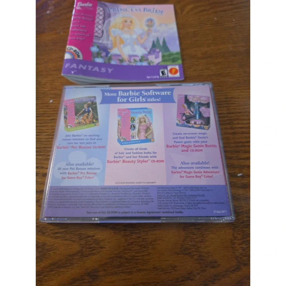 Barbie As Princess Bride PC MAC CD fairy tale magic doll royal fantasy game 2000